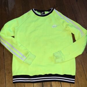 Nike Neon Lime Kids Crewneck Sweatshirt with Black Trim
